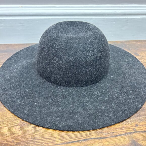 Vintage Scala Collezione Dark Gray Wool Felted Floppy Wide Brimmed Hat OS - Picture 1 of 4